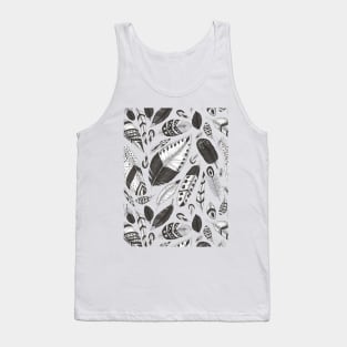 Black and white feathers pattern Tank Top